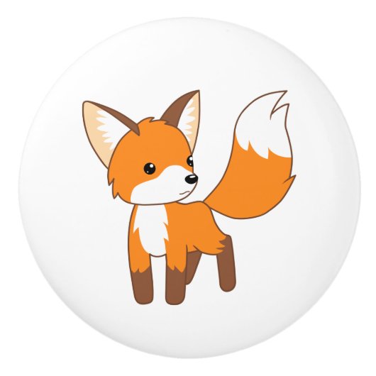 Niedlich Little Fox Keramikknauf (Vorderseite)