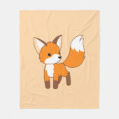 Niedlich Little Fox Peach Beige Fleecedecke (Vorderseite)