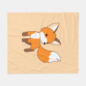 Niedlich Little Fox Peach Beige Fleecedecke (Vorderseite (Horizontal))