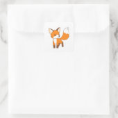 Niedlich Little Fox Quadratischer Aufkleber (Tasche)