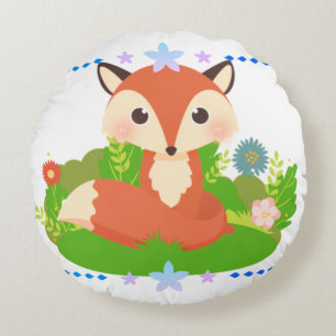 Niedlich Little Fox Rundes Kissen