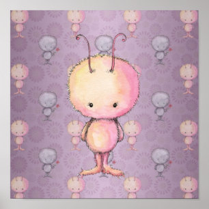 Niedlich Little Furry Monster Poster