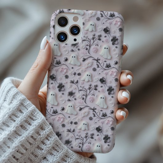 Niedlich Little Ghost Floral 3D Phone Case