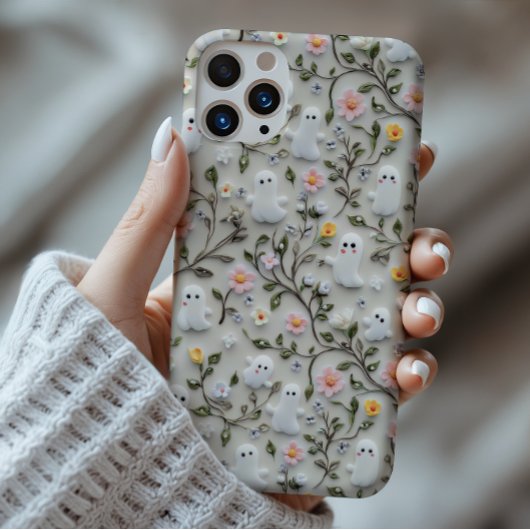 Niedlich Little Ghost Floral 3D Phone Case