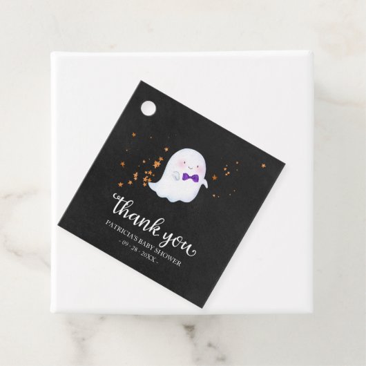 Niedlich Little Ghost Halloween Kinderdusche Danke Geschenkanhänger (Beispiel)