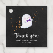 Niedlich Little Ghost Halloween Kinderdusche Danke Geschenkanhänger (Vorderseite)