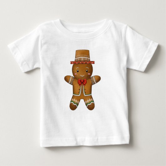 Niedlich Little Gingerbread Mann Frohe Weihnachten Baby T-shirt (Vorderseite)