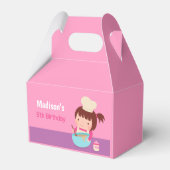 Niedlich Little Girl Backen Koch Geburtstagsparty Geschenkschachtel (Rückseite)