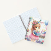 Niedlich Little Girl Birthday Party Spiral Noteboo Notizblock (Innenseite)