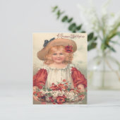 Niedlich Little Girl Daisy Pansy Postkarte (Stehend Vorderseite)