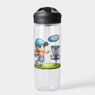Niedlich Little Girl Disk Golf Cartoon Personalisi Trinkflasche
