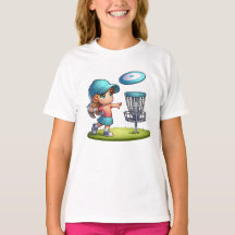Niedlich Little Girl Disk Golf Cartoon