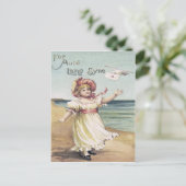 Niedlich Little Girl Dove Letter Auld Lang Syne Postkarte (Stehend Vorderseite)