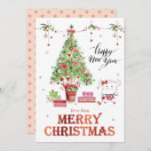 Niedlich Little Girl Hamster Frohe Weihnachten (Vorne/Hinten)