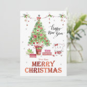 Niedlich Little Girl Hamster Frohe Weihnachten (Stehend Vorderseite)