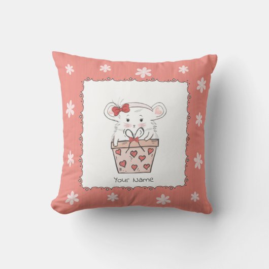 Niedlich Little Girl Hamster Kissen (Vorderseite)