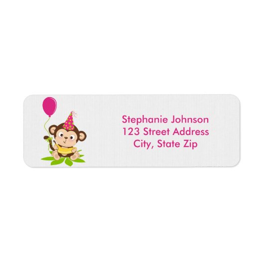 Niedlich Little Girl Monke Rücksendeadresse (Vorne)