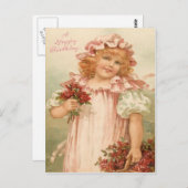 Niedlich Little Girl Rose Rose Aktionskorb Postkarte (Vorne/Hinten)