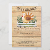 Niedlich Little Gobble Türkei Babydusche Einladung (Vorderseite)