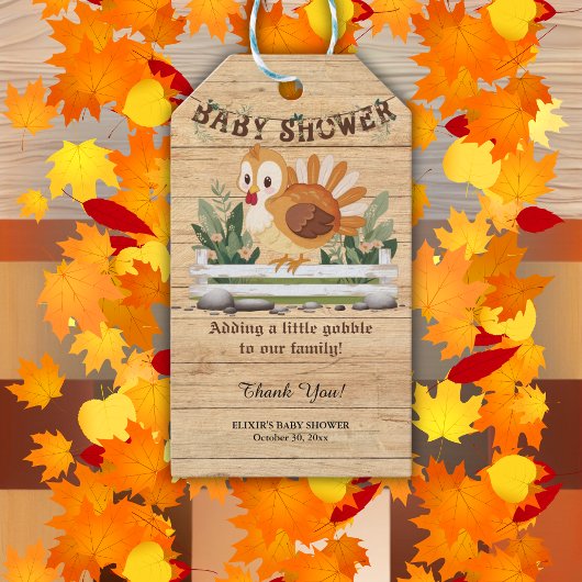 Niedlich Little Gobble Türkei Babydusche Geschenkanhänger