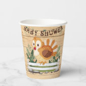 Niedlich Little Gobble Türkei Babydusche Pappbecher (Rückseite)