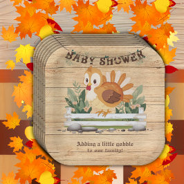 Niedlich Little Gobble Türkei Babydusche Pappteller