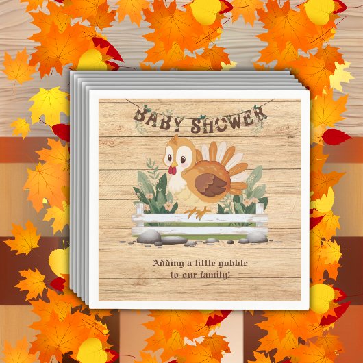 Niedlich Little Gobble Türkei Babydusche Serviette