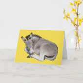 Niedlich Little Gray Donkey Foal Karte (Gelbe Blume)