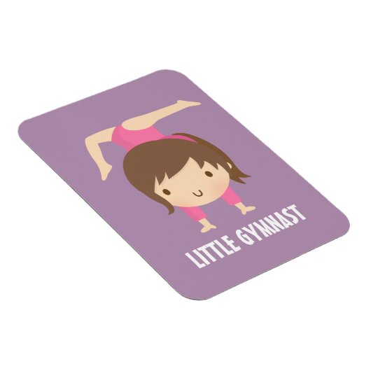 Niedlich Little Gymnast Girl Gymnastik Pose Magnet (Rechte Seite)