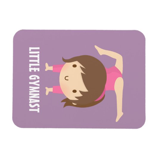 Niedlich Little Gymnast Girl Gymnastik Pose Magnet (Horizontal)