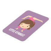 Niedlich Little Gymnast Girl Gymnastik Pose Magnet (Linke Seite)
