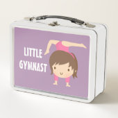 Niedlich Little Gymnast Girl Gymnastik Pose Mittag Metall Brotdose (Vorderseite)
