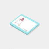 Niedlich Little Hamster Blue Custom Post-it Klebezettel (angewinkelt)