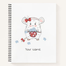 Niedlich Little Hamster Floral Girl Notebook