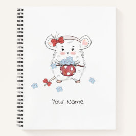 Niedlich Little Hamster Floral Girl Notebook Notizblock