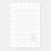 Niedlich Little Hamster Hearts Monogram Post-it Klebezettel (Vorderseite)