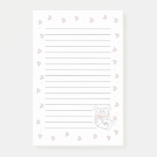Niedlich Little Hamster Hearts Monogram Post-it Klebezettel