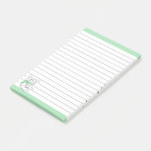 Niedlich Little Hamster Monogram Green Post-it Klebezettel (angewinkelt)