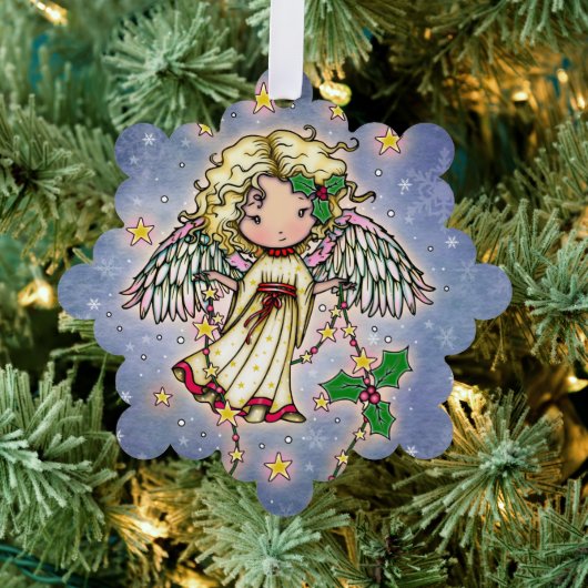 Niedlich Little Holly Angel Ornament Karte (Insitu (Baum))