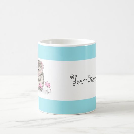 Niedlich Little Igel Blue White Kaffeetasse (Mittel)