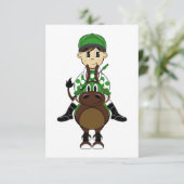 Niedlich Little Jockey RSVP Card Karte (Stehend Vorderseite)