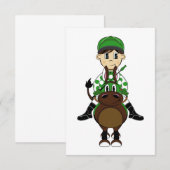 Niedlich Little Jockey RSVP Card Karte (Vorne/Hinten)