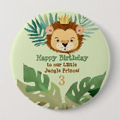 Niedlich Little Jungle Lion Birthday Button (Vorderseite)