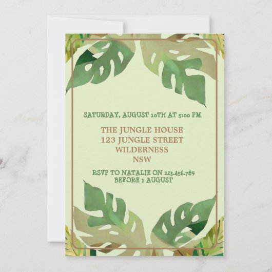 Niedlich Little Jungle Lion Birthday Einladung (Rückseite)