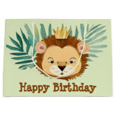 Niedlich Little Jungle Lion Birthday Große Geschenktüte (Vorderseite)