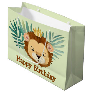 Niedlich Little Jungle Lion Birthday Große Geschenktüte
