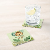 Niedlich Little Jungle Lion Birthday Rechteckiger Pappuntersetzer (Vor Ort)