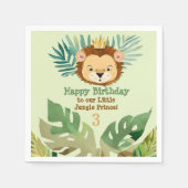 Niedlich Little Jungle Lion Birthday Serviette (Vorderseite)