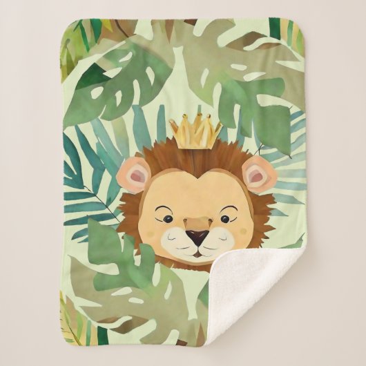 Niedlich Little Jungle Lion Birthday Sherpadecke (Vorderseite)