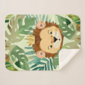Niedlich Little Jungle Lion Birthday Sherpadecke (Vorderseite (Horizontal))